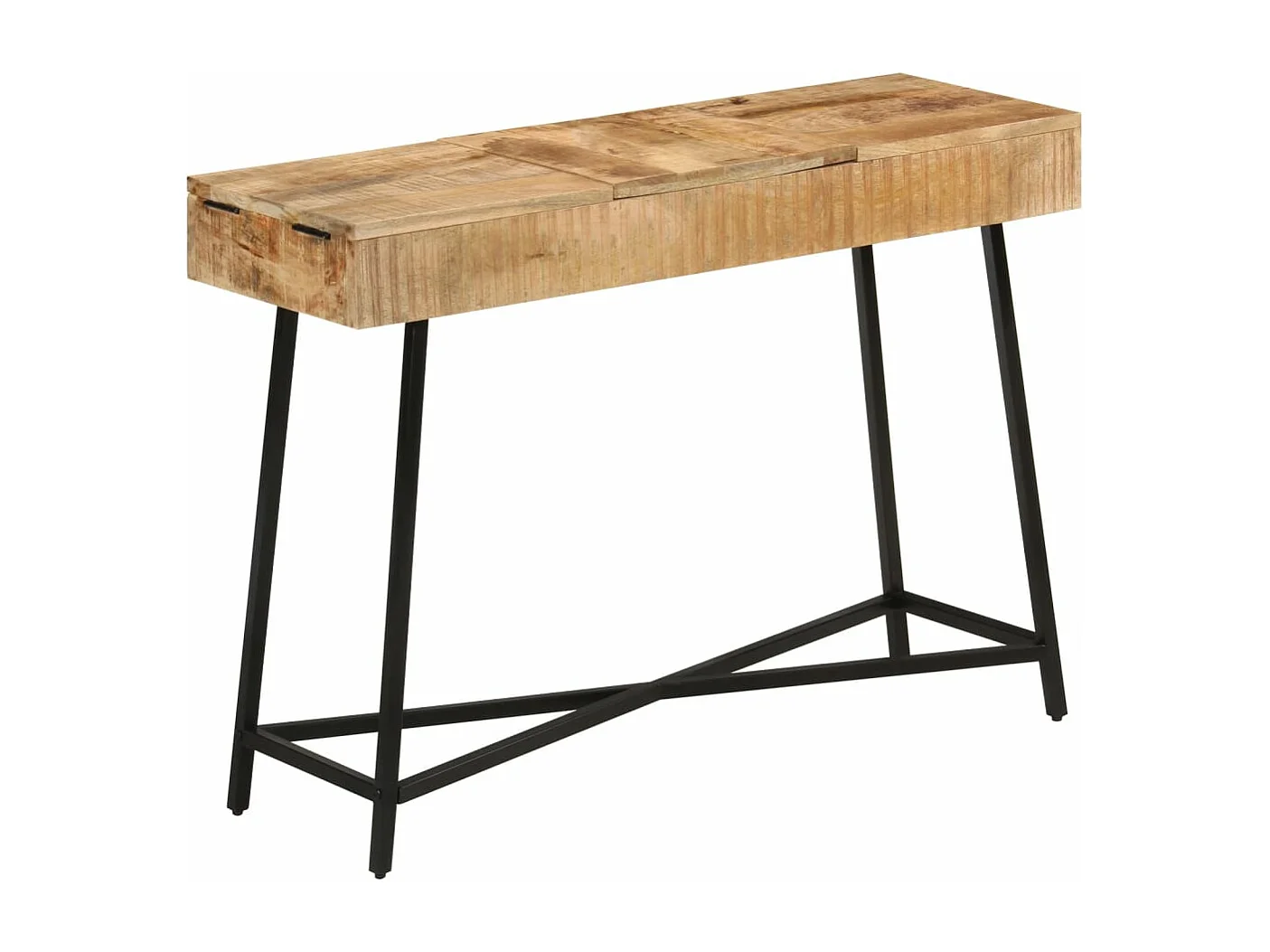 Schminktisch 105x35x75 cm Raues Massivholz Mango und Eisen