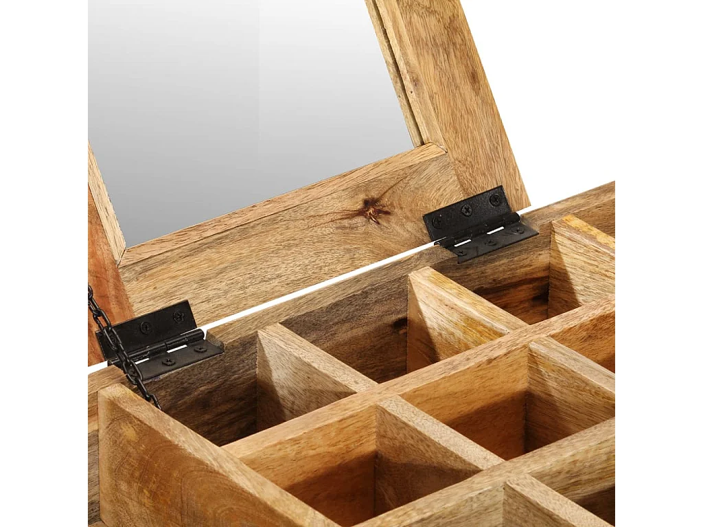 Schminktisch 105x35x75 cm Raues Massivholz Mango und Eisen