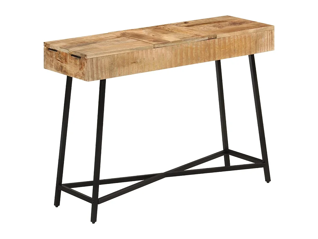 Kaptafel 105x35x75 cm massief ruw mangohout en ijzer