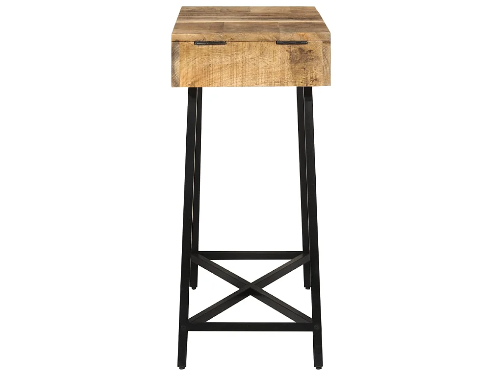 Kaptafel 105x35x75 cm massief ruw mangohout en ijzer