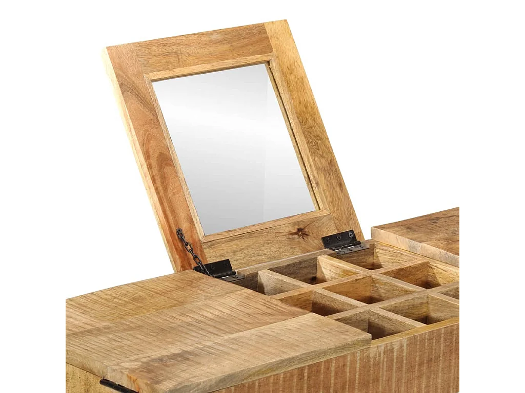Kaptafel 105x35x75 cm massief ruw mangohout en ijzer