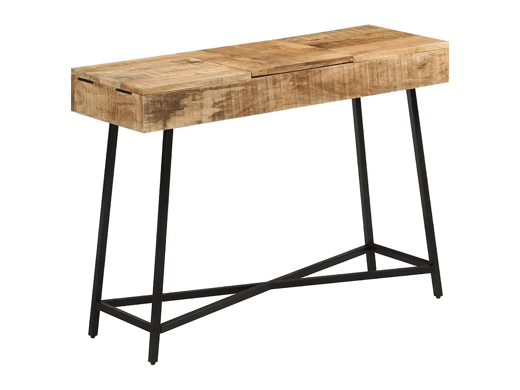 Kaptafel 105x35x75 cm massief ruw mangohout en ijzer