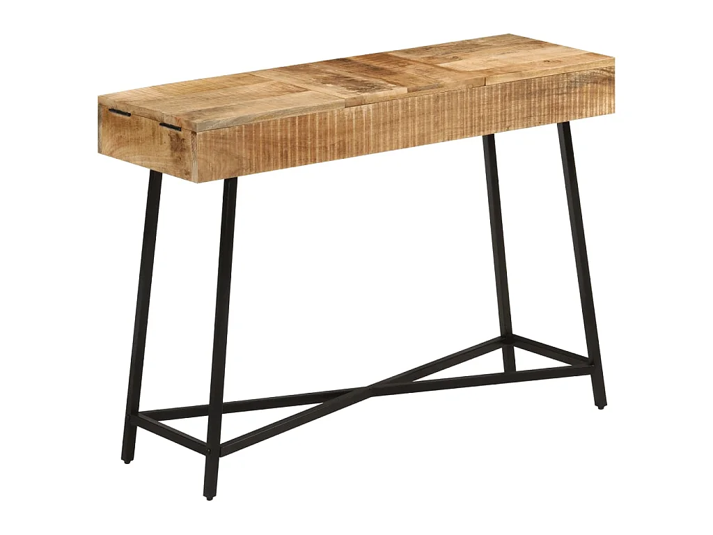 Coiffeuse 105x35x75 cm bois de manguier massif brut et fer