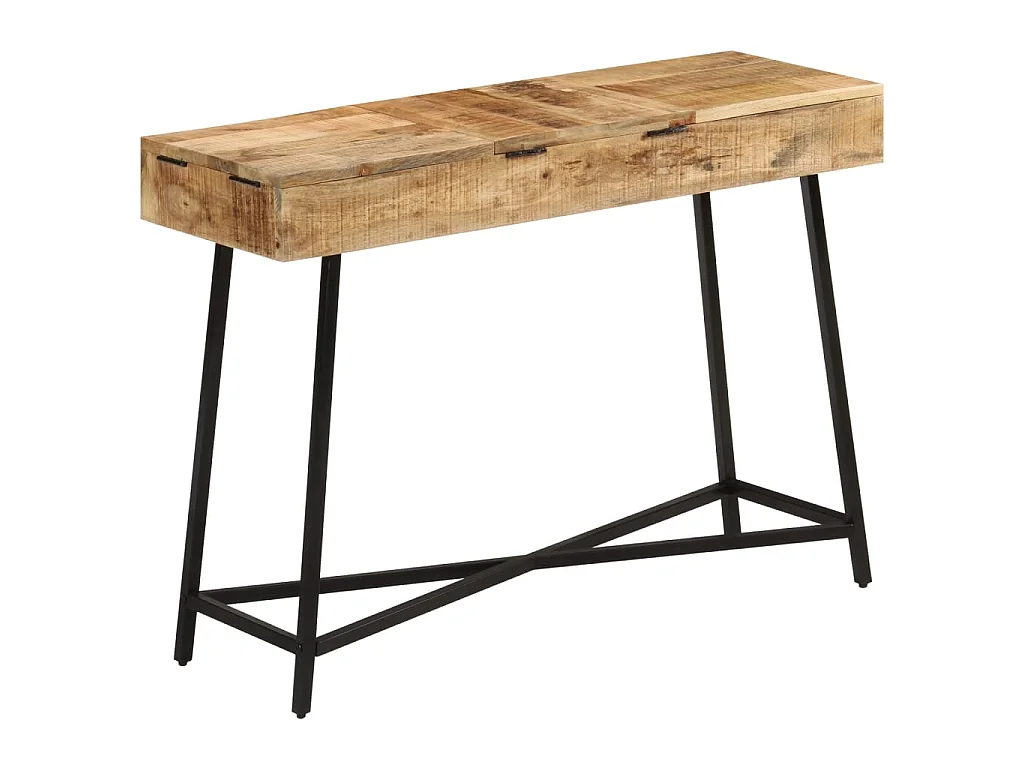 Coiffeuse 105x35x75 cm bois de manguier massif brut et fer