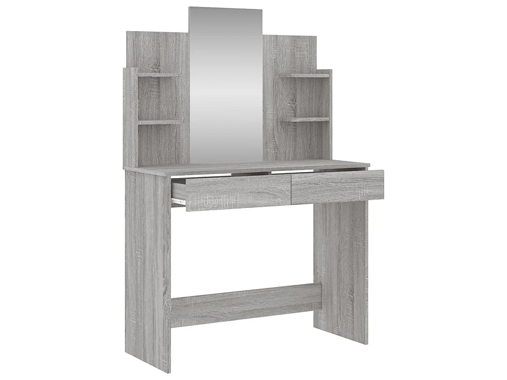 Coiffeuse avec miroir sonoma gris 96x39x142 cm