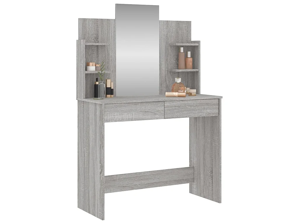 Coiffeuse avec miroir sonoma gris 96x39x142 cm