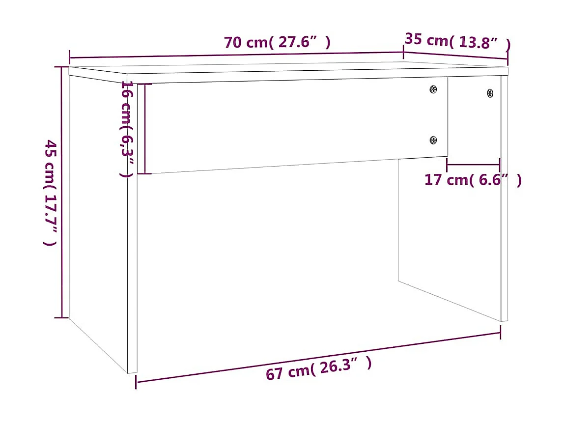 Kaptafelset 74,5x40x141 cm sonoma eikenkleurig