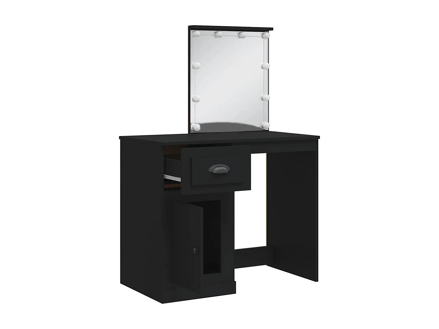 Coiffeuse avec lumières LED noir 90x42x132,5cm