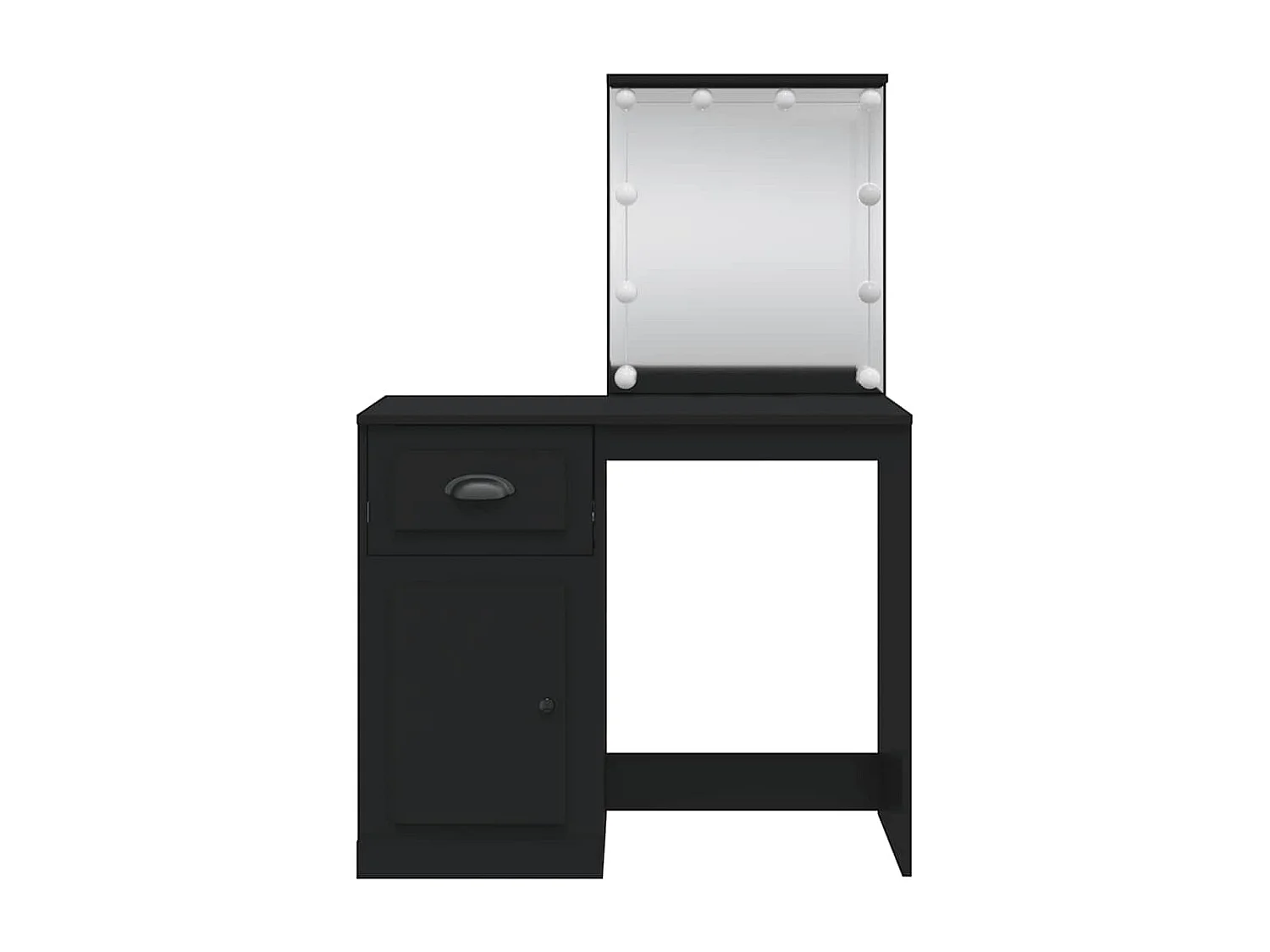 Coiffeuse avec lumières LED noir 90x42x132,5cm