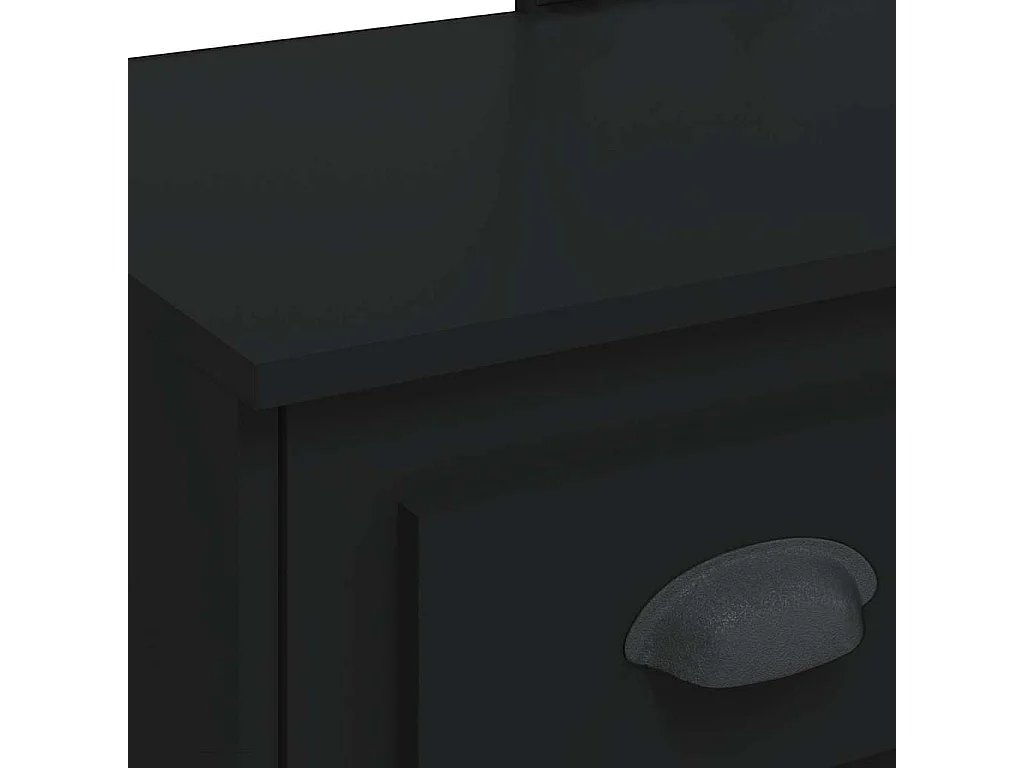 Coiffeuse avec lumières LED noir 90x42x132,5cm