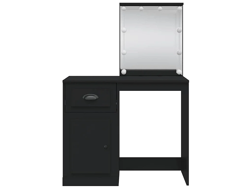 Coiffeuse avec lumières LED noir 90x42x132,5cm