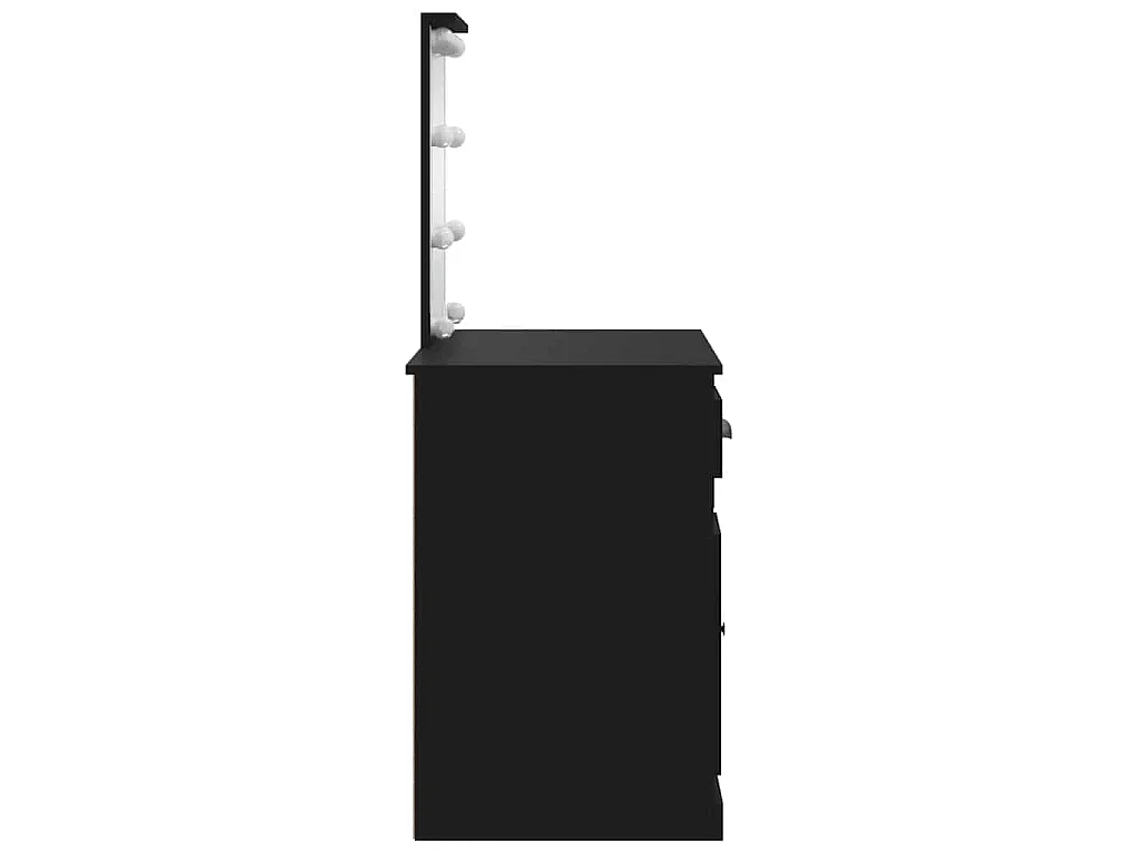 Coiffeuse avec lumières LED noir 90x42x132,5cm