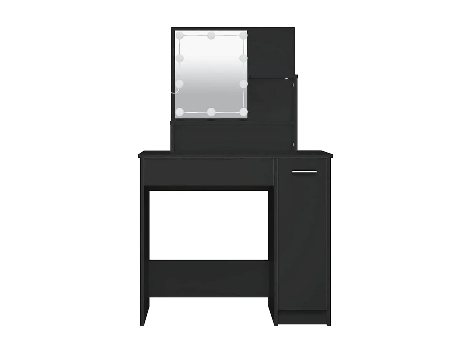 Toeletta con LED Nero 86,5x35x136 cm