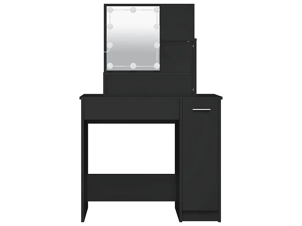 Coiffeuse avec LED noir 86,5x35x136 cm