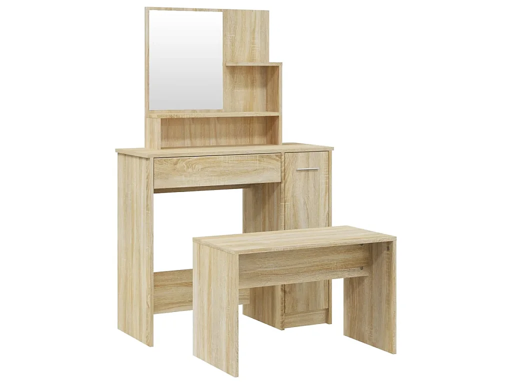 Schminktisch-Set Sonoma-Eiche 86,5x35x136 cm