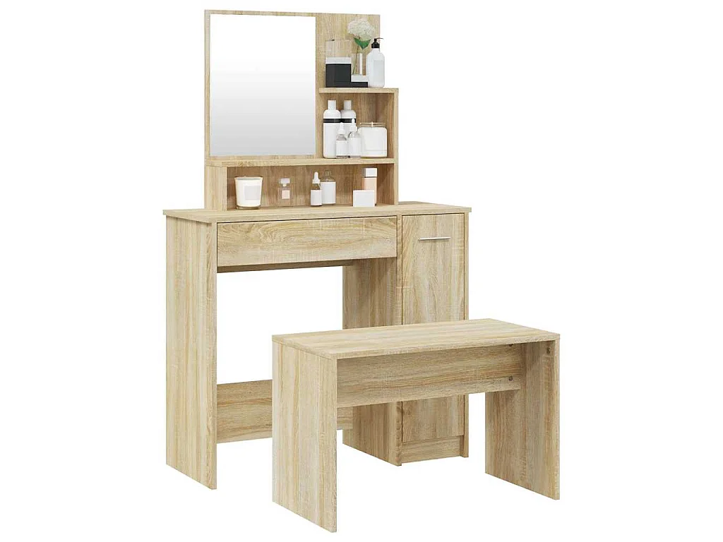 Ensemble de coiffeuse Chêne Sonoma 86,5x35x136 cm