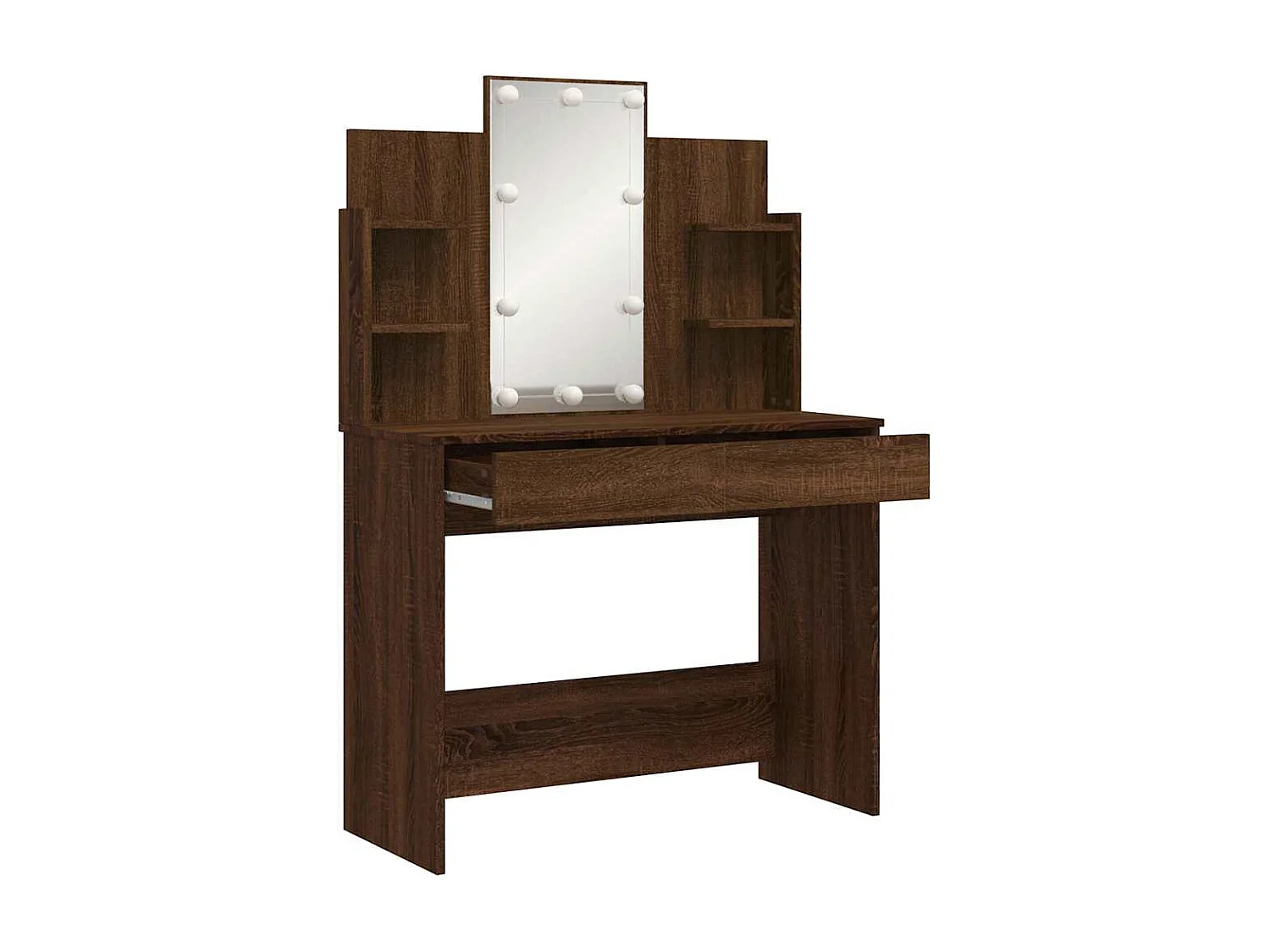 Kaptafel met LED-verlichting 96x40x142 cm bruin eikenkleur