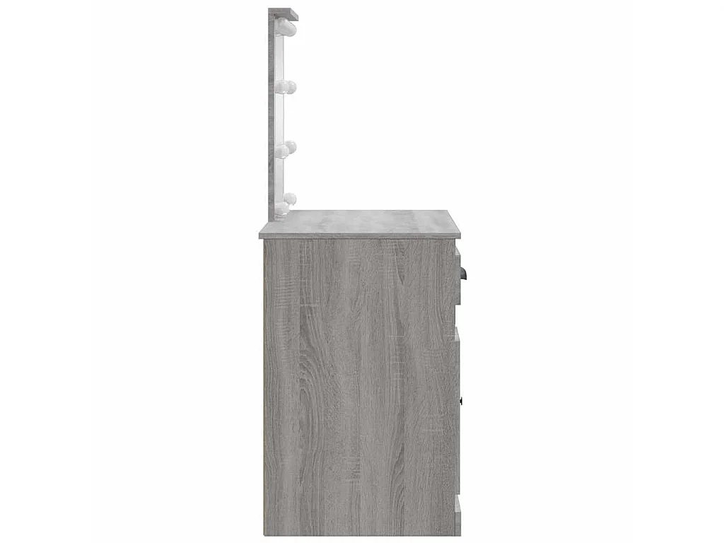 Schminktisch mit LED-Leuchten Grau Sonoma 90x42x132,5 cm