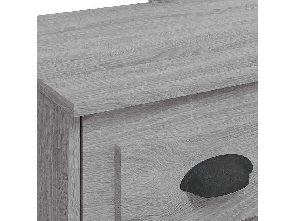 Schminktisch mit LED-Leuchten Grau Sonoma 90x42x132,5 cm