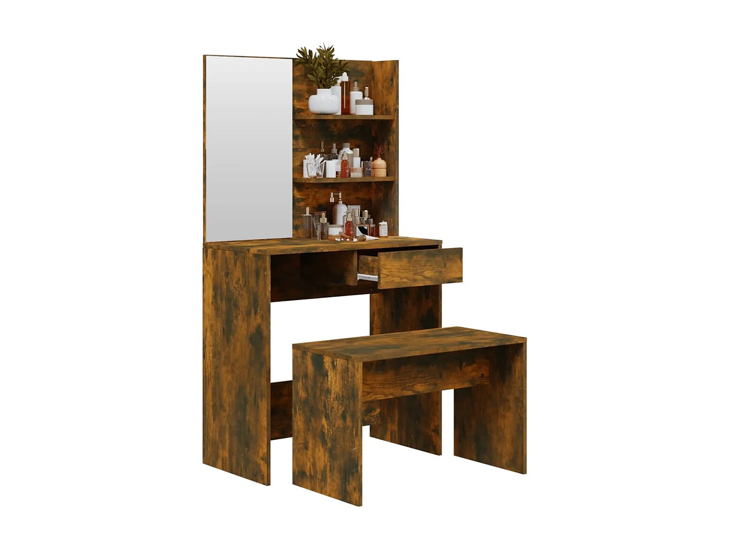 Ensemble de coiffeuse Chêne fumé 74,5x40x141 cm