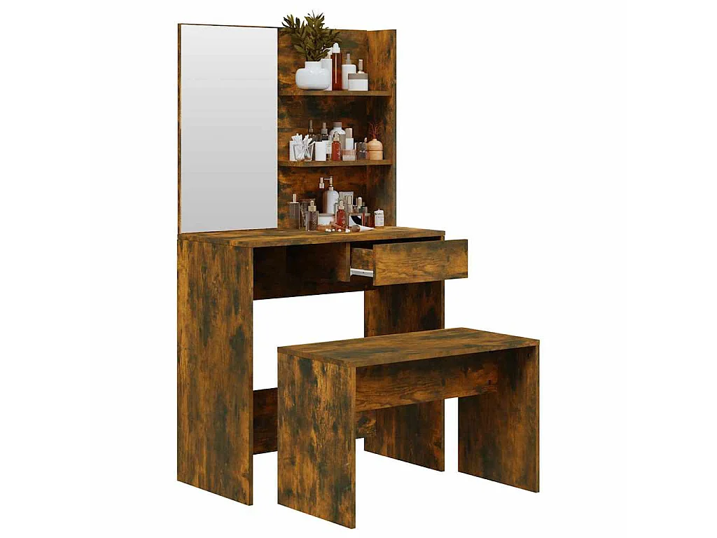 Kaptafelset 74,5x40x141 cm gerookt eiken