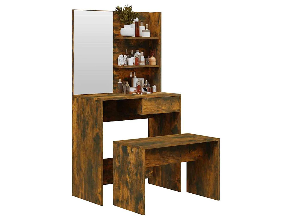 Kaptafelset 74,5x40x141 cm gerookt eiken