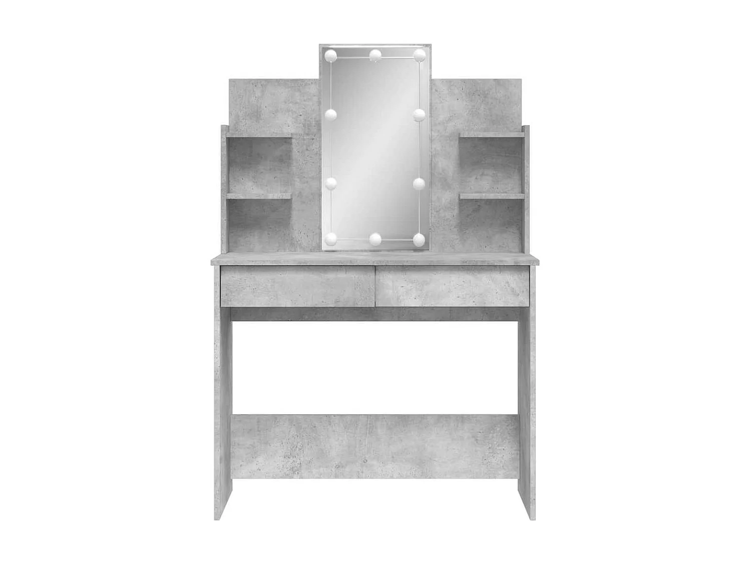 Schminktisch mit LED-Leuchten Betongrau 96x40x142 cm