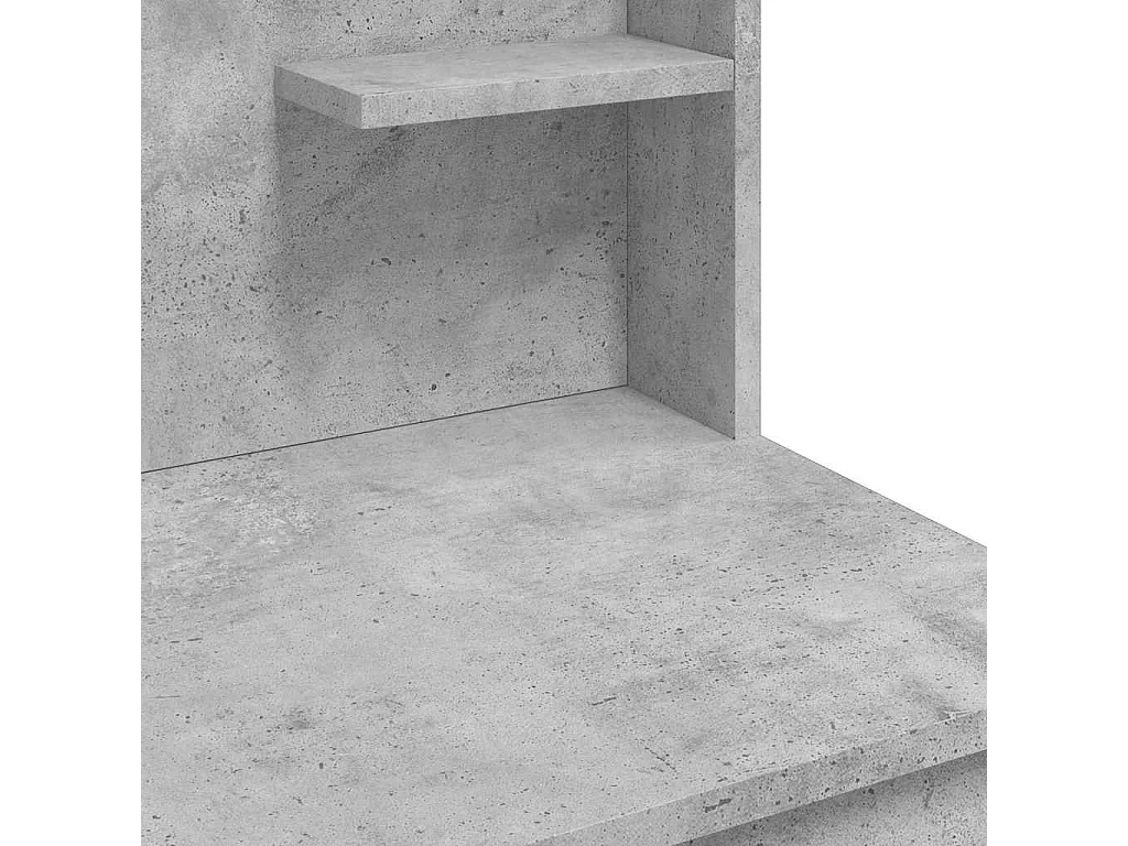 Schminktisch mit LED-Leuchten Betongrau 96x40x142 cm