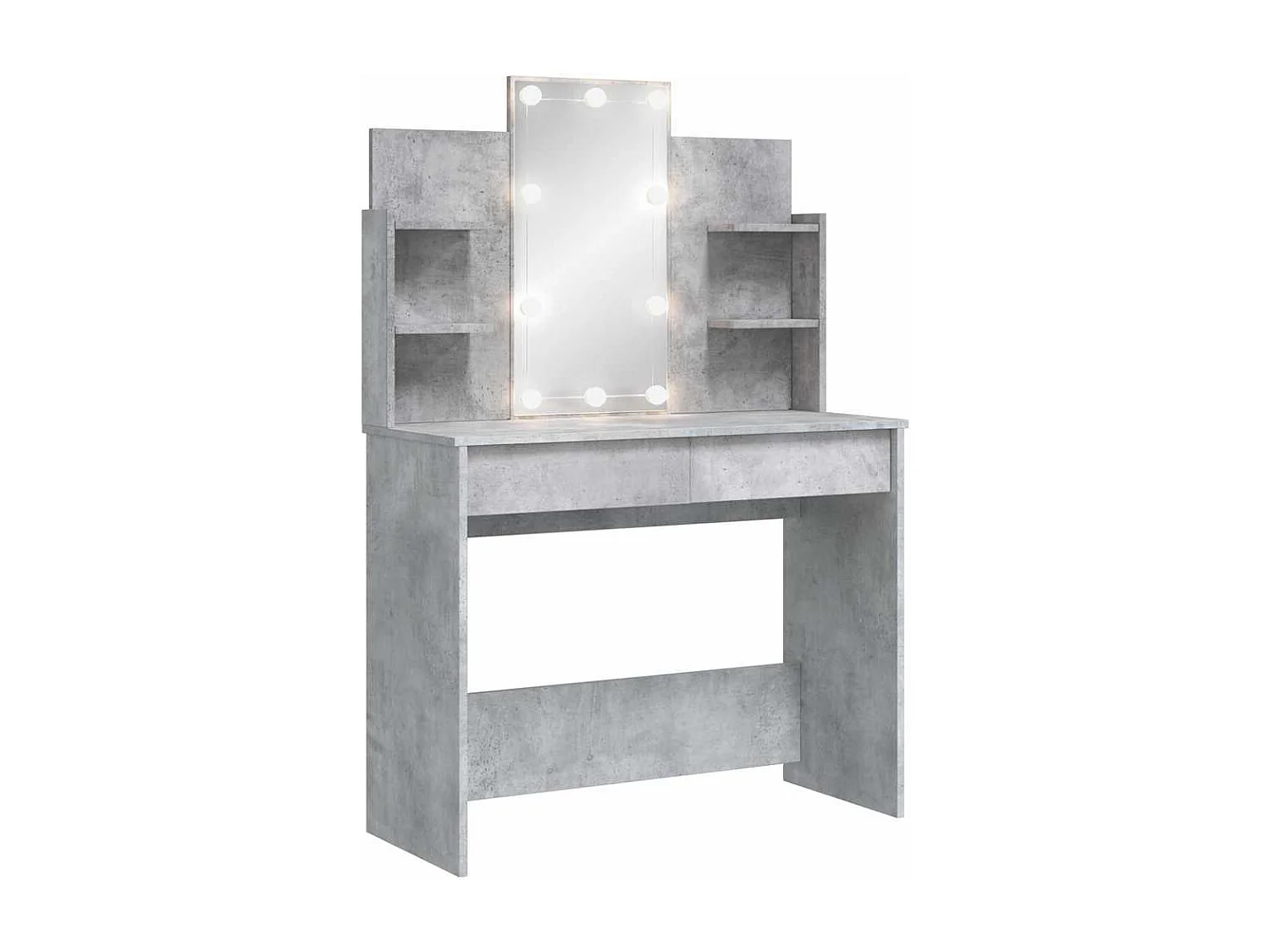 Coiffeuse avec lumières LED gris béton 96x40x142 cm