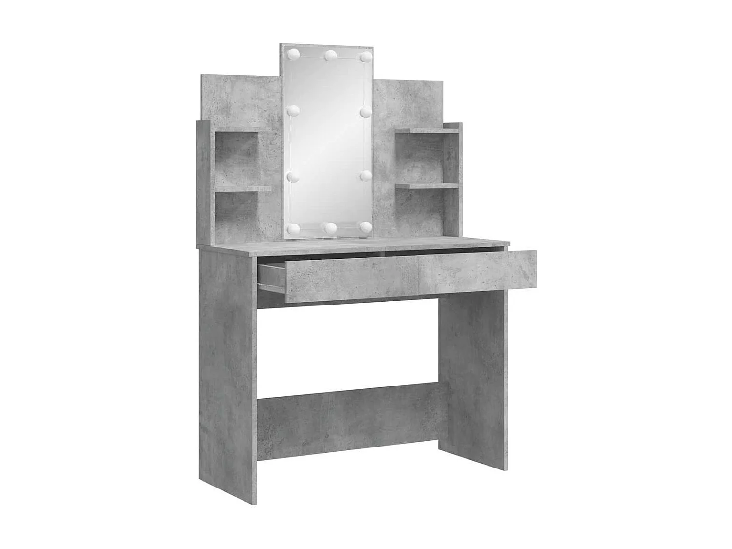 Coiffeuse avec lumières LED gris béton 96x40x142 cm