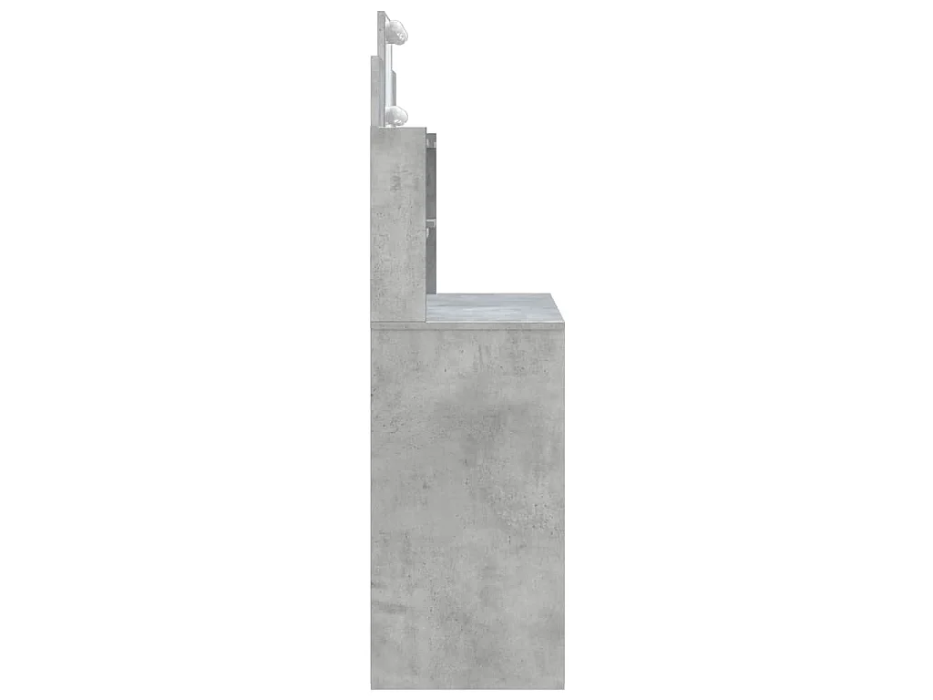 Coiffeuse avec lumières LED gris béton 96x40x142 cm