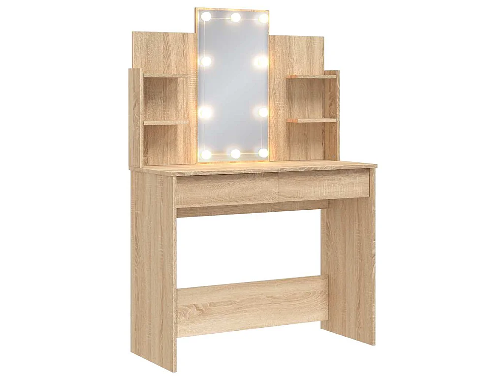 Toeletta con Luci LED Rovere Sonoma 96x40x142 cm