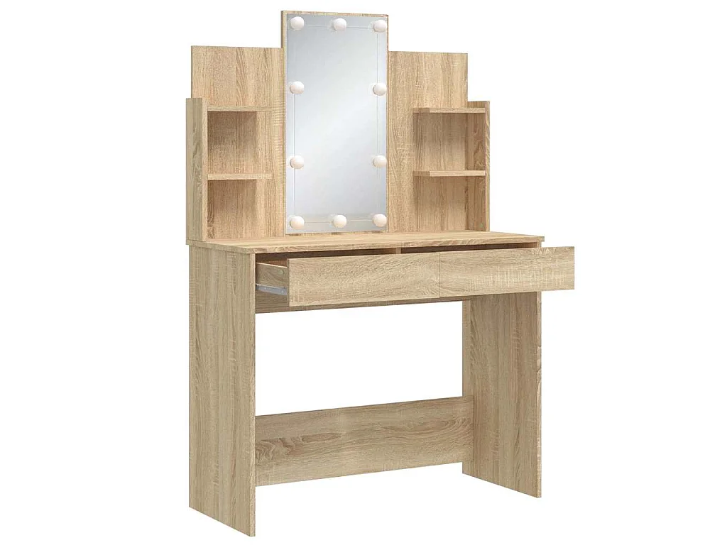 Toeletta con Luci LED Rovere Sonoma 96x40x142 cm