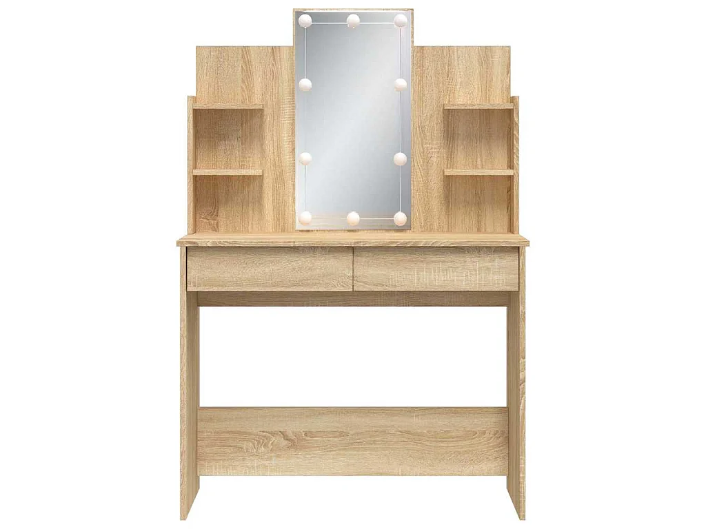 Toeletta con Luci LED Rovere Sonoma 96x40x142 cm
