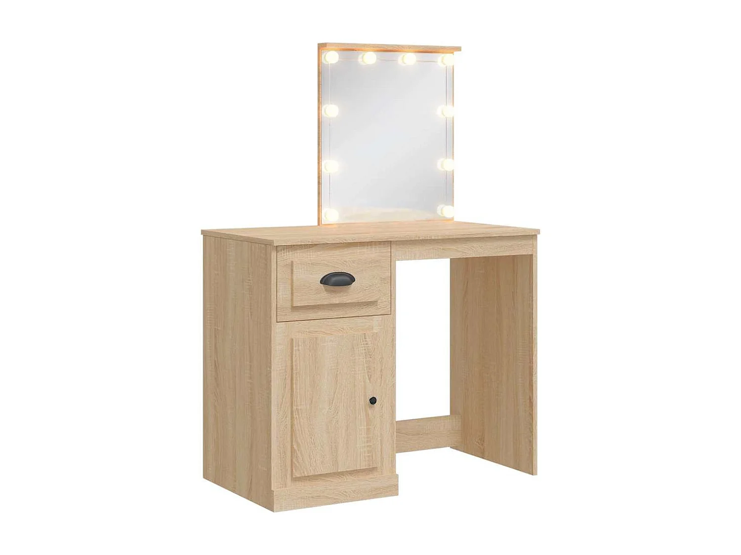 Coiffeuse avec lumières LED chêne sonoma 90x42x132,5 cm