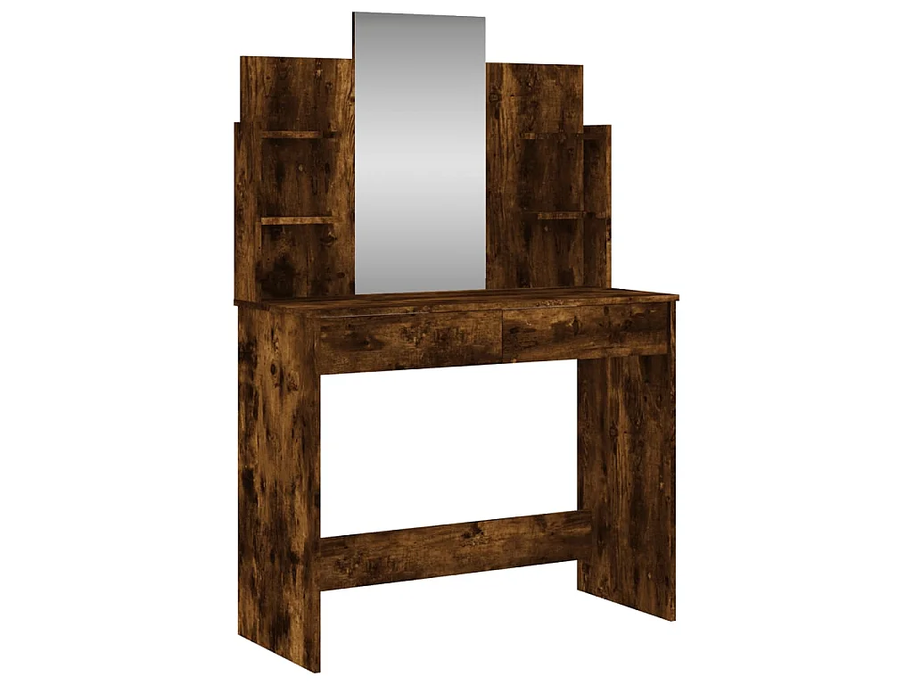Coiffeuse avec miroir chêne fumé 96x39x142 cm