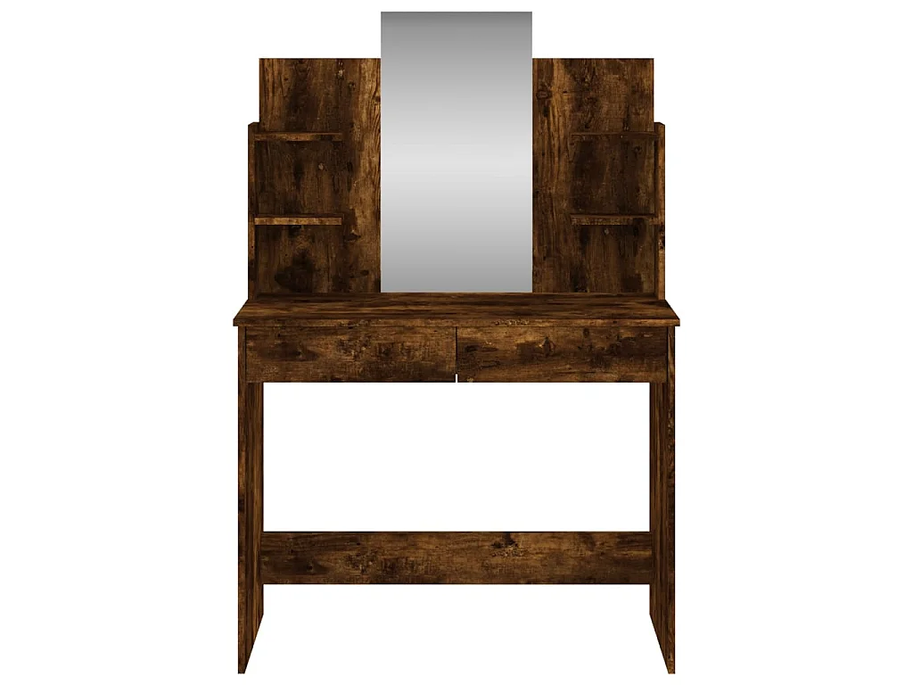 Coiffeuse avec miroir chêne fumé 96x39x142 cm