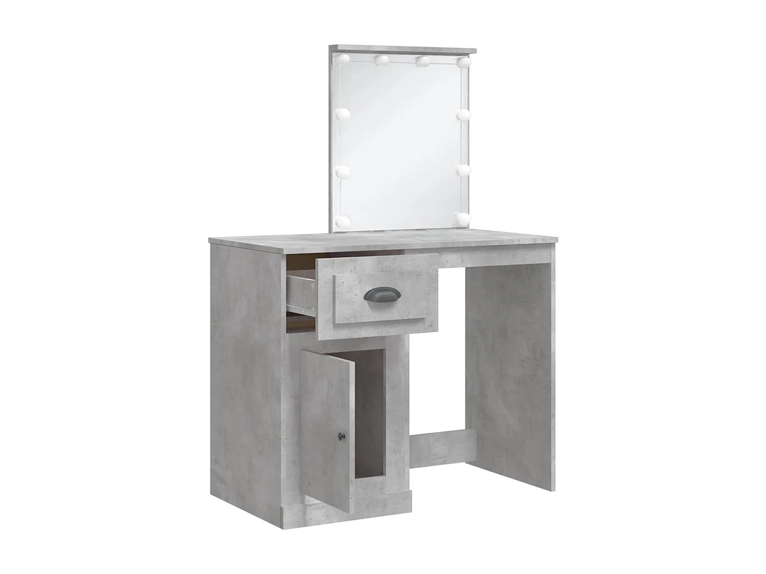 Toucador com luzes LED 90x42x132,5 cm cinzento cimento