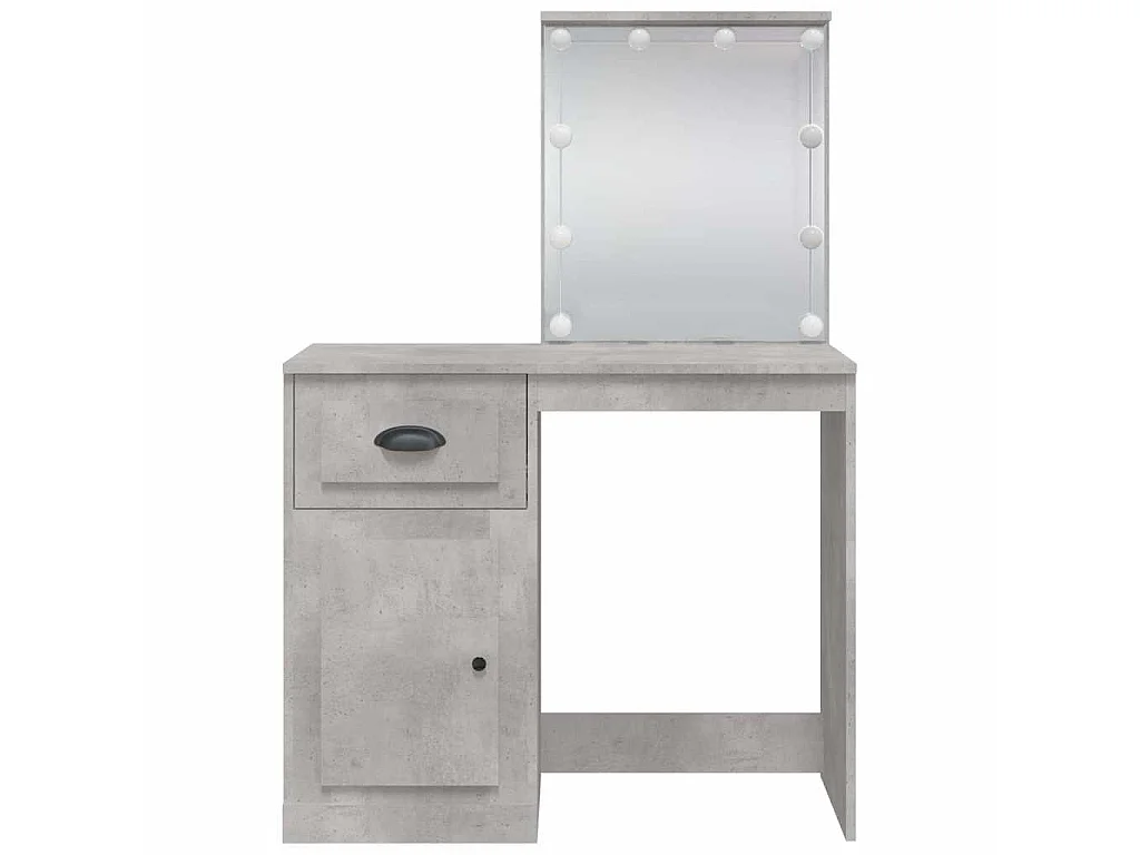 Schminktisch mit LED-Leuchten Betongrau 90x42x132,5 cm