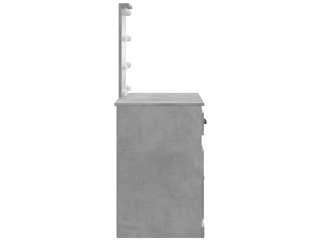 Schminktisch mit LED-Leuchten Betongrau 90x42x132,5 cm