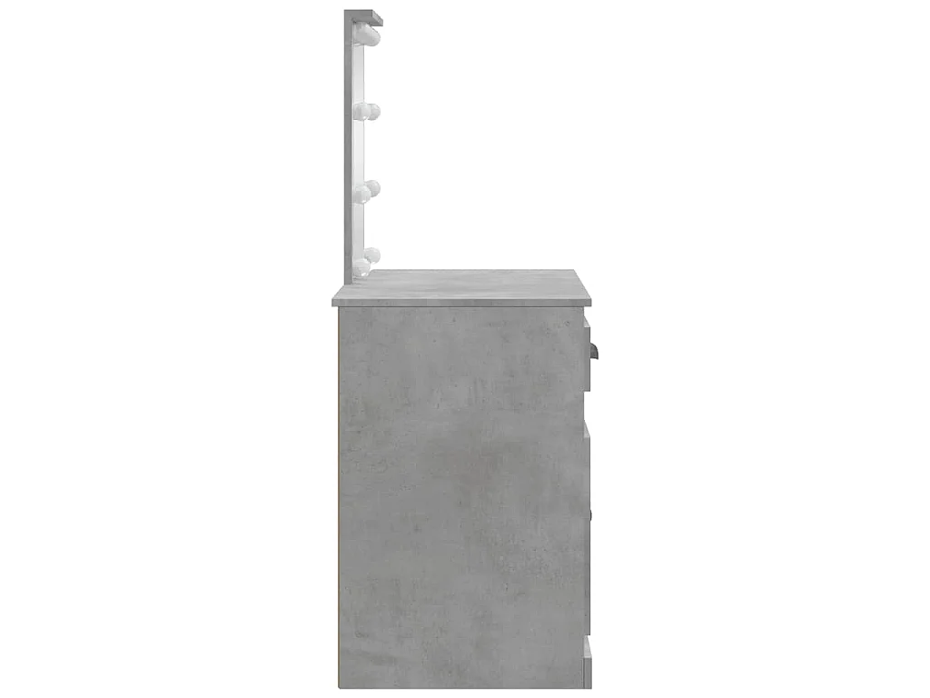 Tocador con luces LED gris hormigón 90x42x132,5 cm