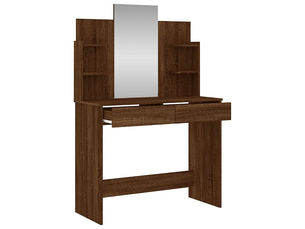 Coiffeuse avec miroir chêne marron 96x39x142 cm