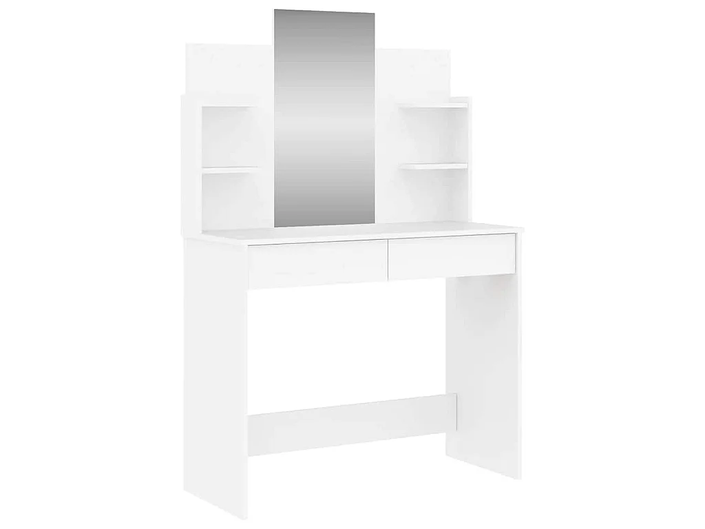 Kaptafel met spiegel 96x39x142 cm wit