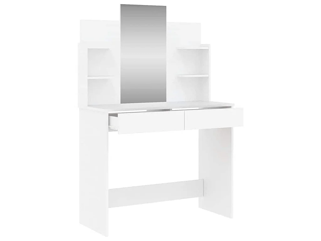 Kaptafel met spiegel 96x39x142 cm wit
