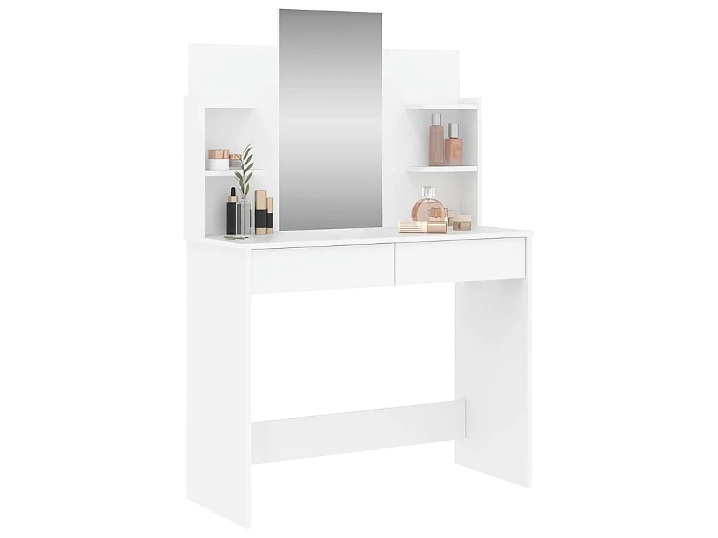 Coiffeuse avec miroir blanc 96x39x142 cm