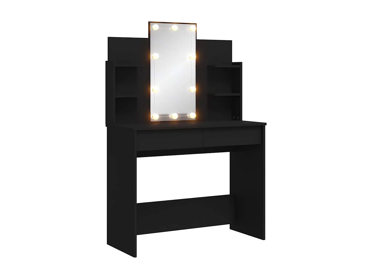 Toeletta con Luci LED Nera 96x40x142 cm