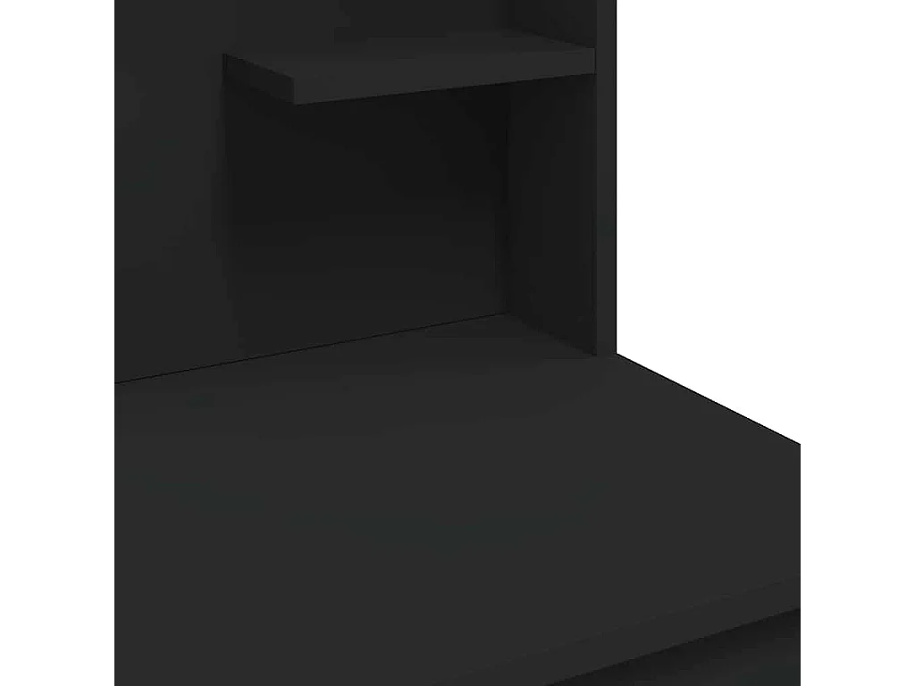 Schminktisch mit LED-Leuchten Schwarz 96x40x142 cm