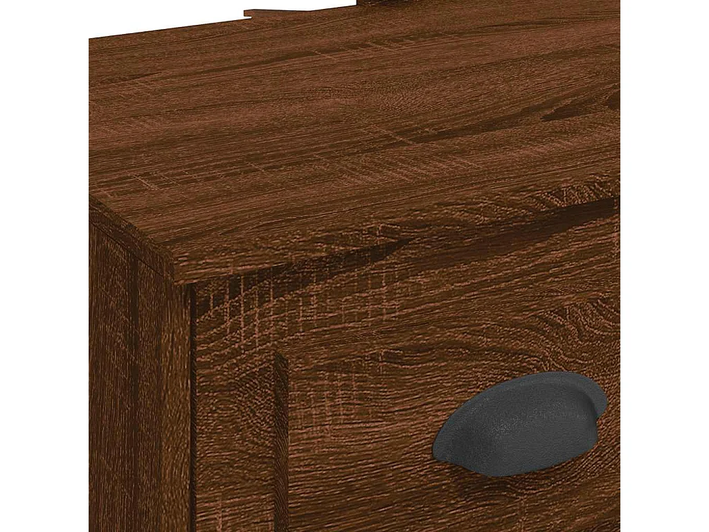 Schminktisch mit LED-Leuchten Braun Eichen-Optik 90x42x132,5 cm