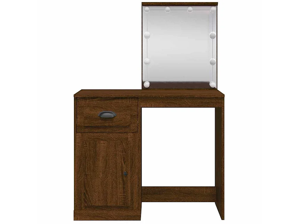 Coiffeuse avec lumières LED chêne marron 90x42x132,5 cm