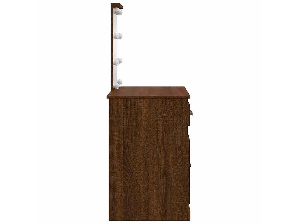 Coiffeuse avec lumières LED chêne marron 90x42x132,5 cm